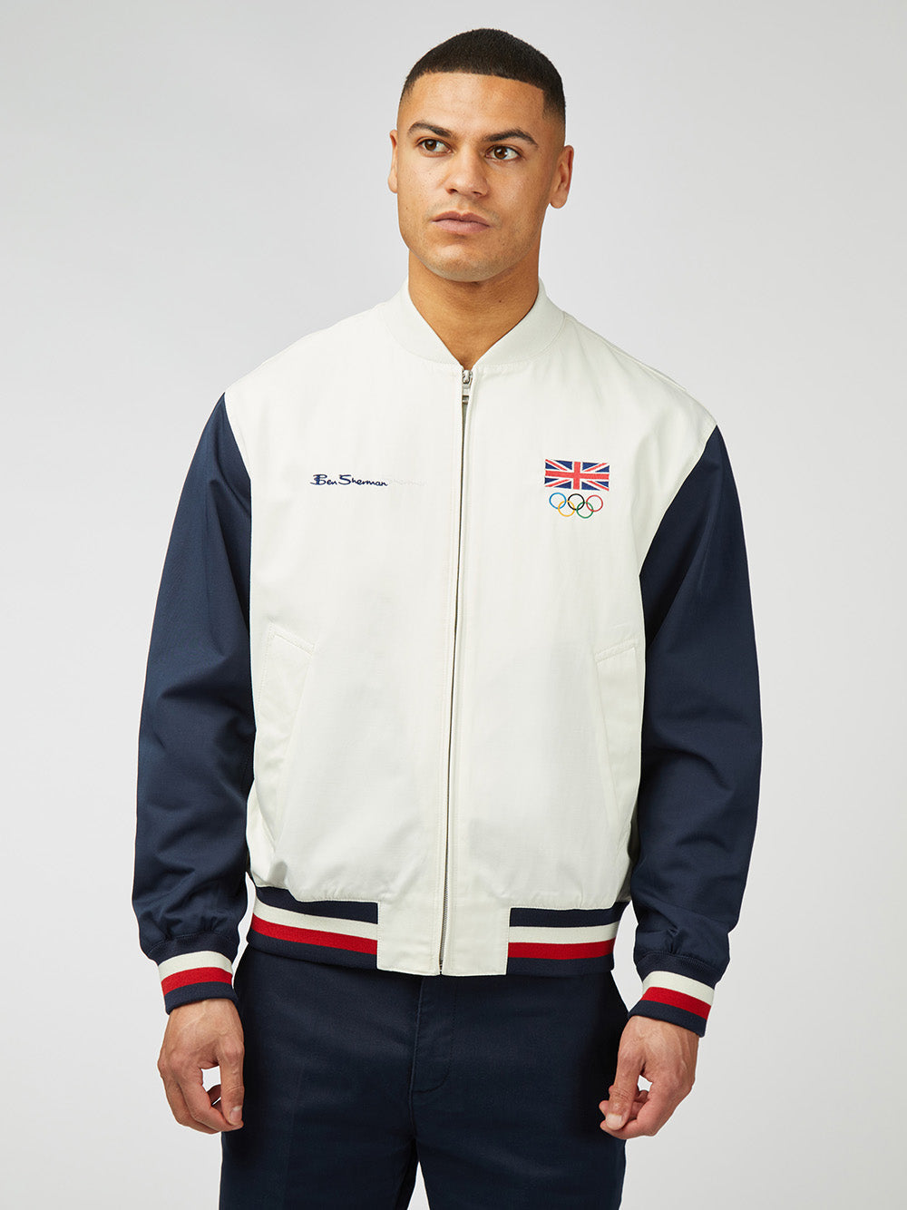 Vestes Ben Sherman Team GB Commercial Bomber Blanche | UDX-73687011